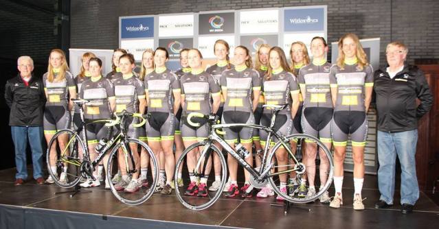 Harrie and Chris with the revamped Moving Ladies cycling team this year. Harrie on the left, Chris on the right. 
